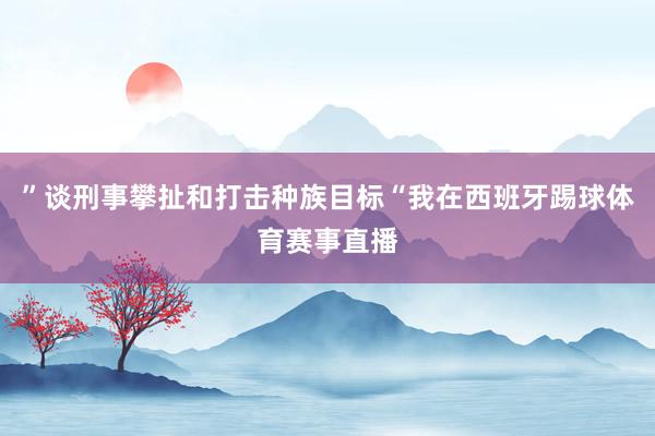 ”谈刑事攀扯和打击种族目标“我在西班牙踢球体育赛事直播
