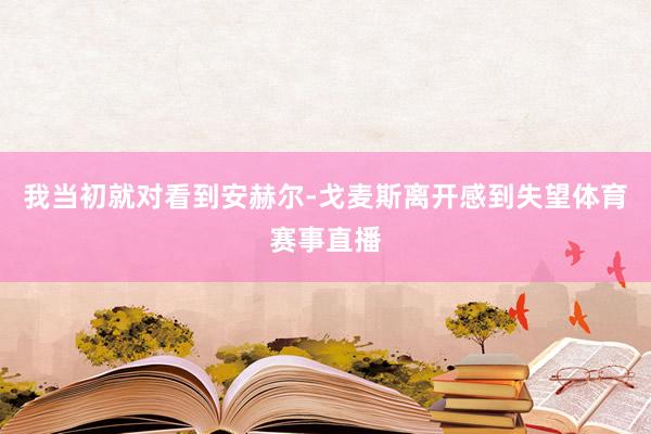 我当初就对看到安赫尔-戈麦斯离开感到失望体育赛事直播