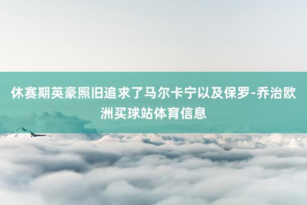 休赛期英豪照旧追求了马尔卡宁以及保罗-乔治欧洲买球站体育信息