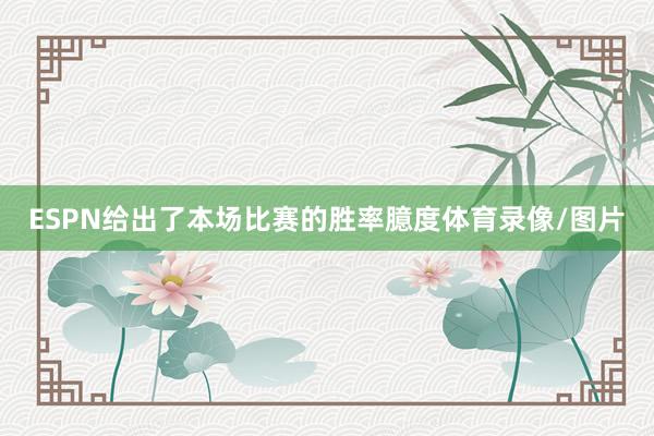 ESPN给出了本场比赛的胜率臆度体育录像/图片