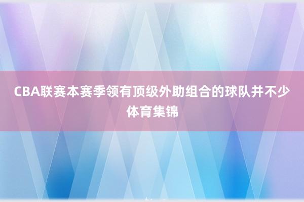 CBA联赛本赛季领有顶级外助组合的球队并不少体育集锦
