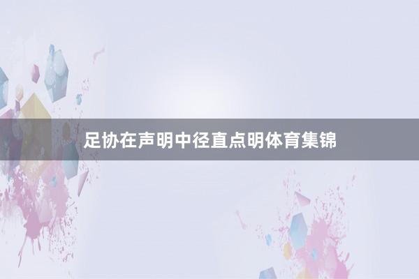 足协在声明中径直点明体育集锦