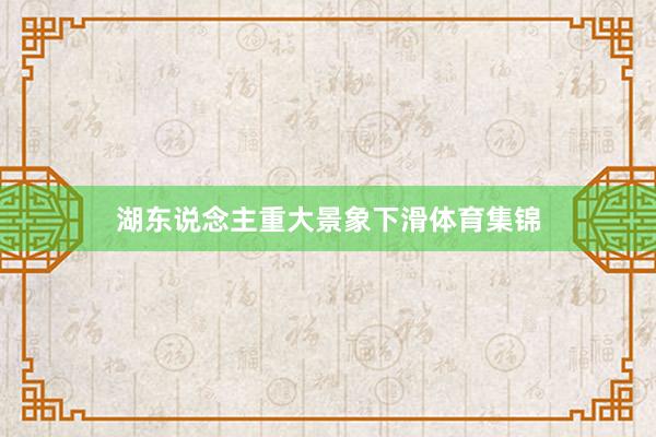 湖东说念主重大景象下滑体育集锦