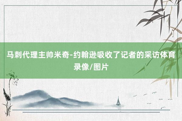 马刺代理主帅米奇-约翰逊吸收了记者的采访体育录像/图片