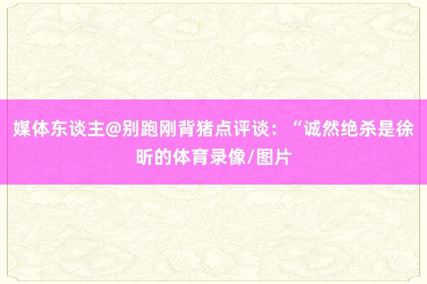 媒体东谈主@别跑刚背猪点评谈：“诚然绝杀是徐昕的体育录像/图片
