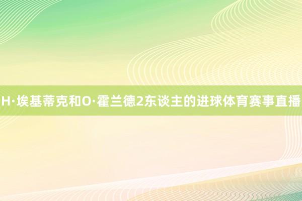 H·埃基蒂克和O·霍兰德2东谈主的进球体育赛事直播