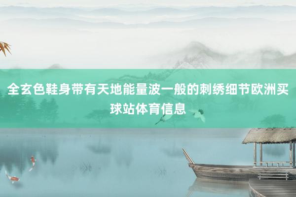 全玄色鞋身带有天地能量波一般的刺绣细节欧洲买球站体育信息