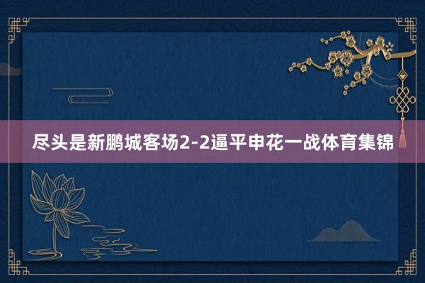尽头是新鹏城客场2-2逼平申花一战体育集锦