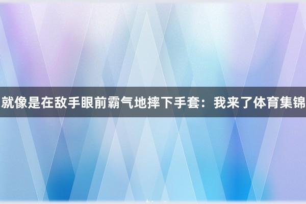 就像是在敌手眼前霸气地摔下手套：我来了体育集锦