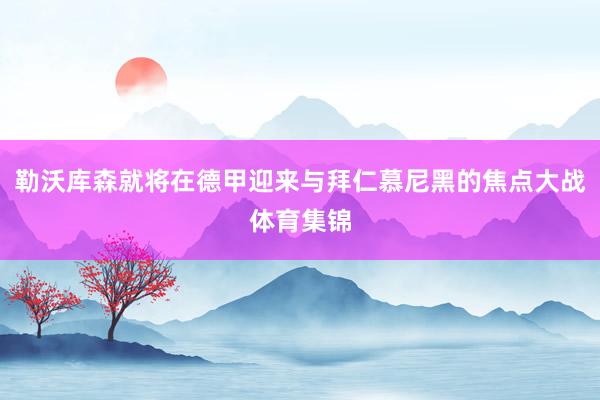 勒沃库森就将在德甲迎来与拜仁慕尼黑的焦点大战体育集锦