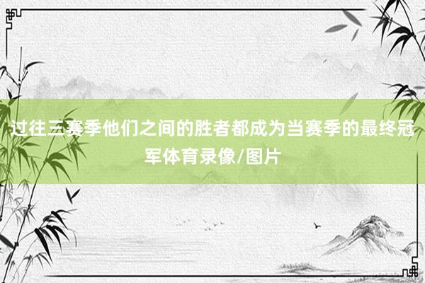过往三赛季他们之间的胜者都成为当赛季的最终冠军体育录像/图片