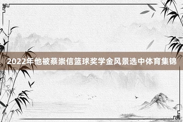 2022年他被蔡崇信篮球奖学金风景选中体育集锦