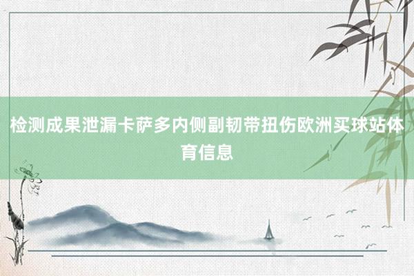 检测成果泄漏卡萨多内侧副韧带扭伤欧洲买球站体育信息