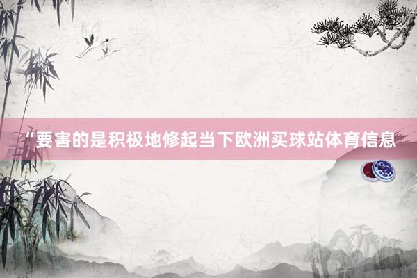 “要害的是积极地修起当下欧洲买球站体育信息