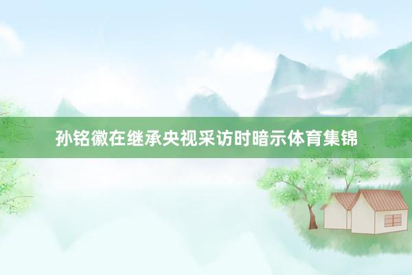 孙铭徽在继承央视采访时暗示体育集锦