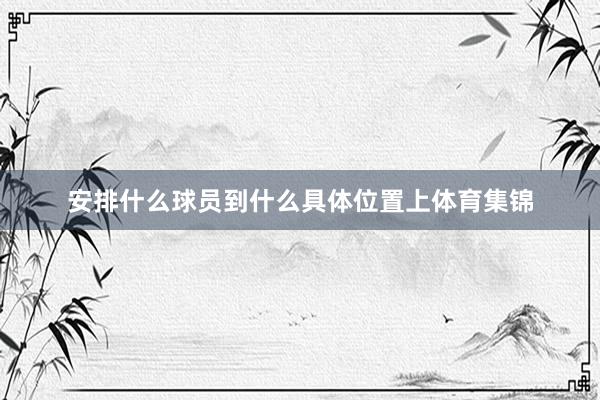 安排什么球员到什么具体位置上体育集锦