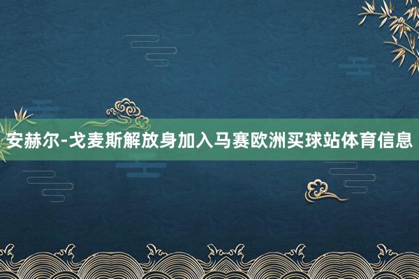 安赫尔-戈麦斯解放身加入马赛欧洲买球站体育信息