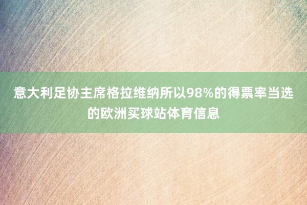 意大利足协主席格拉维纳所以98%的得票率当选的欧洲买球站体育信息