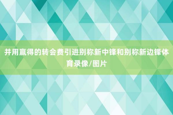 并用赢得的转会费引进别称新中锋和别称新边锋体育录像/图片