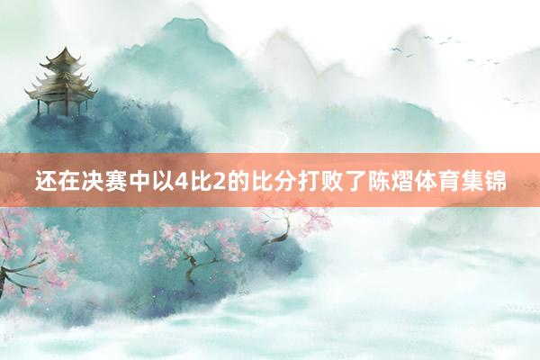 还在决赛中以4比2的比分打败了陈熠体育集锦