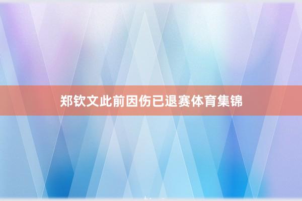 郑钦文此前因伤已退赛体育集锦