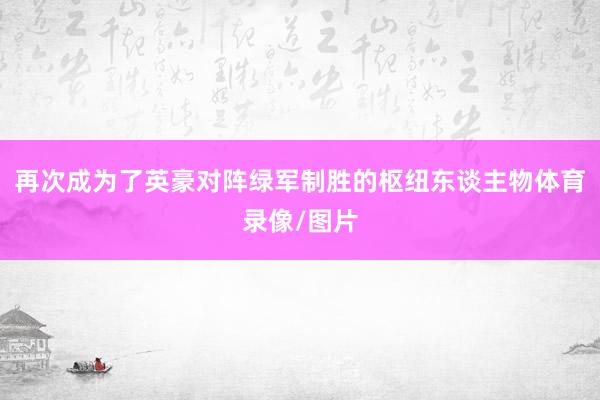 再次成为了英豪对阵绿军制胜的枢纽东谈主物体育录像/图片