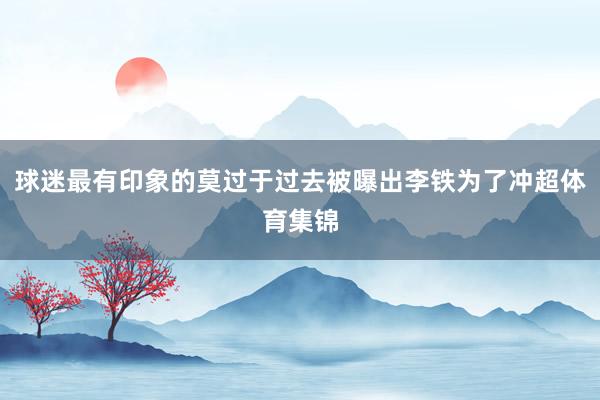 球迷最有印象的莫过于过去被曝出李铁为了冲超体育集锦