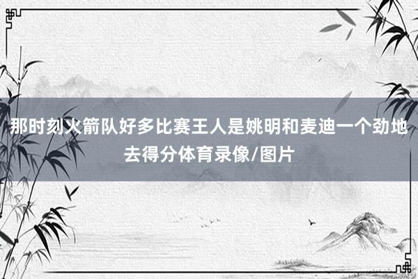 那时刻火箭队好多比赛王人是姚明和麦迪一个劲地去得分体育录像/图片