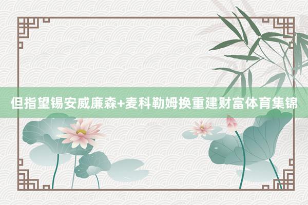但指望锡安威廉森+麦科勒姆换重建财富体育集锦