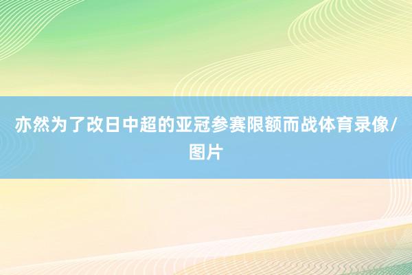 亦然为了改日中超的亚冠参赛限额而战体育录像/图片