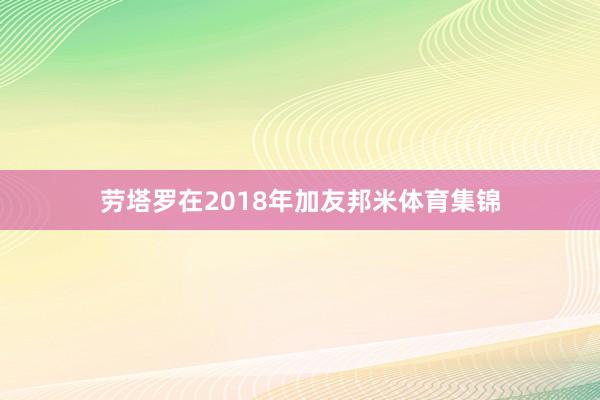 劳塔罗在2018年加友邦米体育集锦
