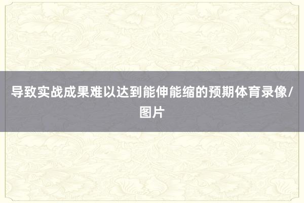 导致实战成果难以达到能伸能缩的预期体育录像/图片