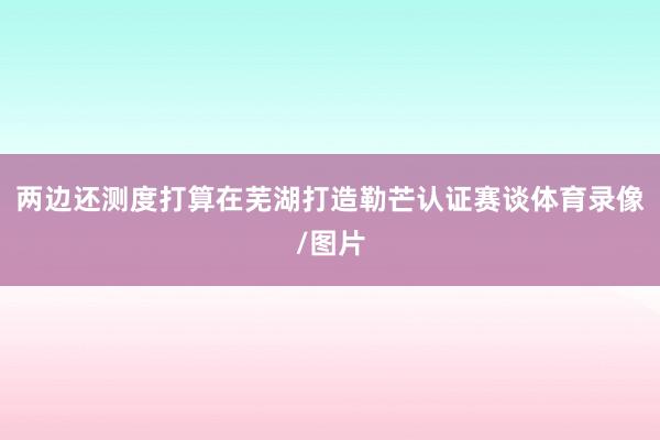 两边还测度打算在芜湖打造勒芒认证赛谈体育录像/图片