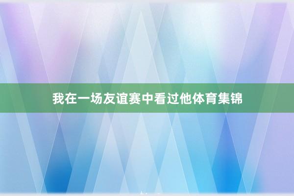 我在一场友谊赛中看过他体育集锦