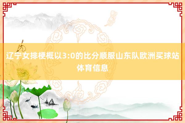 辽宁女排梗概以3:0的比分顺服山东队欧洲买球站体育信息