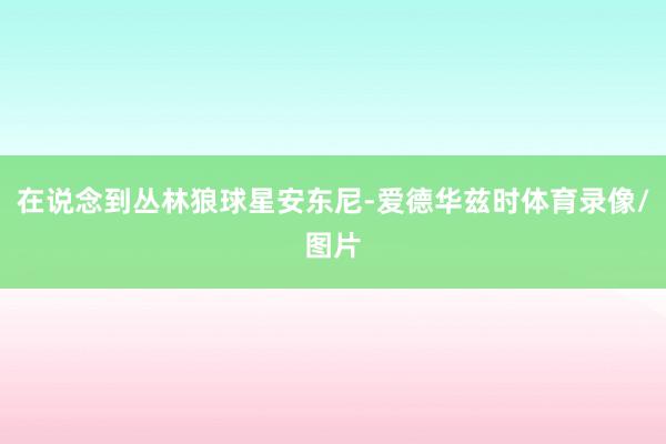 在说念到丛林狼球星安东尼-爱德华兹时体育录像/图片