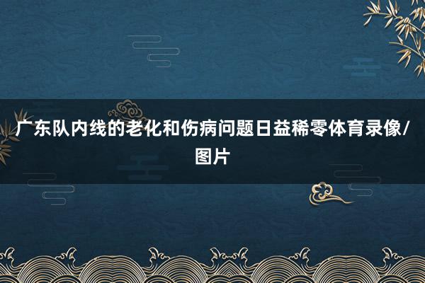 广东队内线的老化和伤病问题日益稀零体育录像/图片