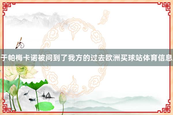 于帕梅卡诺被问到了我方的过去欧洲买球站体育信息