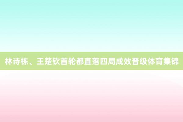 林诗栋、王楚钦首轮都直落四局成效晋级体育集锦