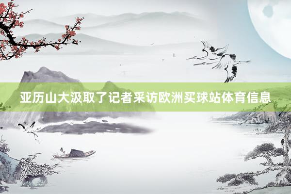 亚历山大汲取了记者采访欧洲买球站体育信息