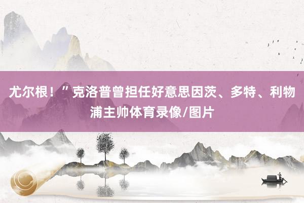 尤尔根！”克洛普曾担任好意思因茨、多特、利物浦主帅体育录像/图片