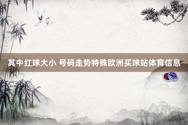 其中红球大小 号码走势特殊欧洲买球站体育信息