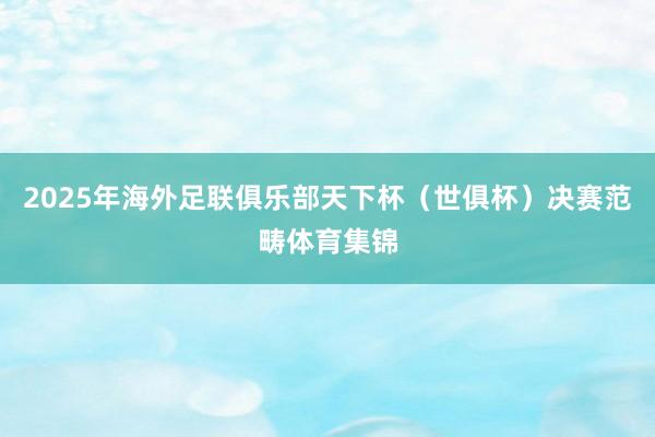 2025年海外足联俱乐部天下杯（世俱杯）决赛范畴体育集锦
