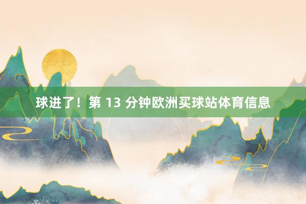 球进了!第 13 分钟欧洲买球站体育信息