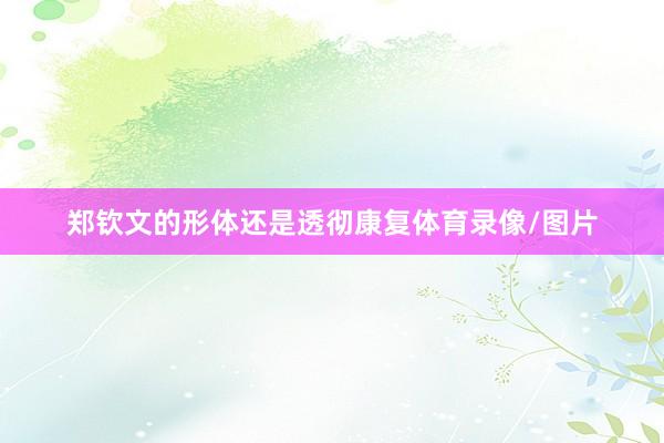 郑钦文的形体还是透彻康复体育录像/图片