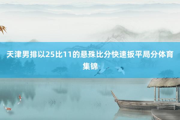 天津男排以25比11的悬殊比分快速扳平局分体育集锦