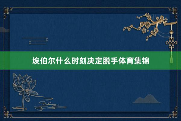 埃伯尔什么时刻决定脱手体育集锦
