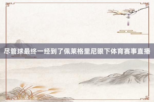 尽管球最终一经到了佩莱格里尼眼下体育赛事直播